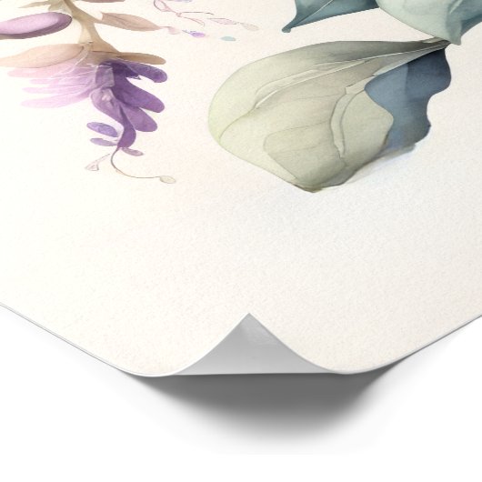 Waterverf Schilderij van Wisteria Poster (Hoek)