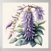 Waterverf Schilderij van Wisteria Poster (Voorkant)