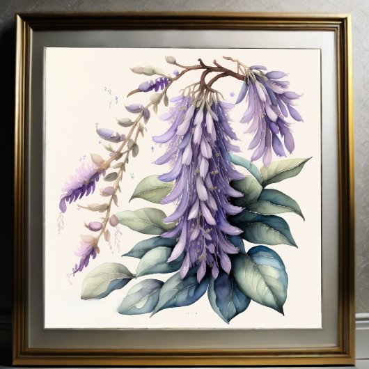 Waterverf Schilderij van Wisteria Poster