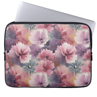waterverf schilderij van zacht randbloemen laptop sleeve