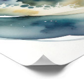 Waterverf Schilderij van Zee Turtle Muted Colors I Poster (Hoek)