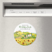 Waterverf Schilderij van Zonnebloemen in Toscane Magneet (Insitu (Vaatwasser))