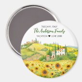 Waterverf Schilderij van Zonnebloemen in Toscane Magneet (Voorkant / Achterkant)