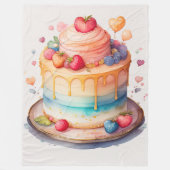 Waterverf schilderij versierde taart fleece deken (Voorkant)