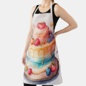 Waterverf schilderij versierde taart schort (Insitu)