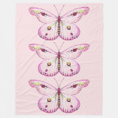 Waterverf Schilderij Vlinder 2 Fleece Deken (Voorkant)