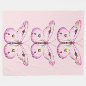 Waterverf Schilderij Vlinder 2 Fleece Deken (Voorkant (Horizontaal))