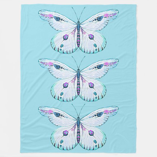 Waterverf schilderij Vlinder 3 Fleece Deken (Voorkant)