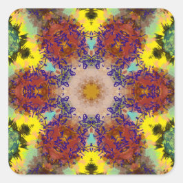 waterverf schilderij Vogel Chromatische Harmonie Vierkante Sticker