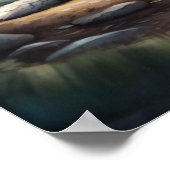 Waterverf schilderij vos liggend in bos 1:1 poster (Hoek)