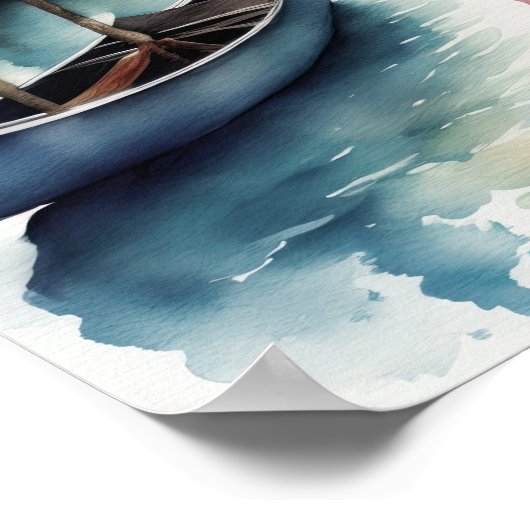 Waterverf Schilderij Vrouw Venetiaanse Masker III Poster (Hoek)