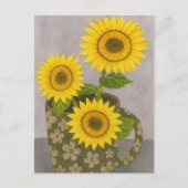 Waterverf Schilderij Zonnebloem Briefkaart (Voorkant)