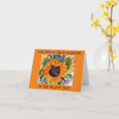 waterverf Schilderij Zonnebloem + Walt Whitman Quo Kaart (Gele Bloem)