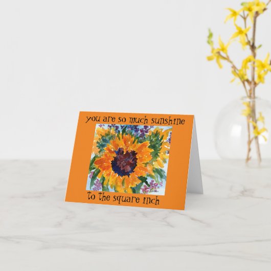 waterverf Schilderij Zonnebloem + Walt Whitman Quo Kaart (Gele Bloem)