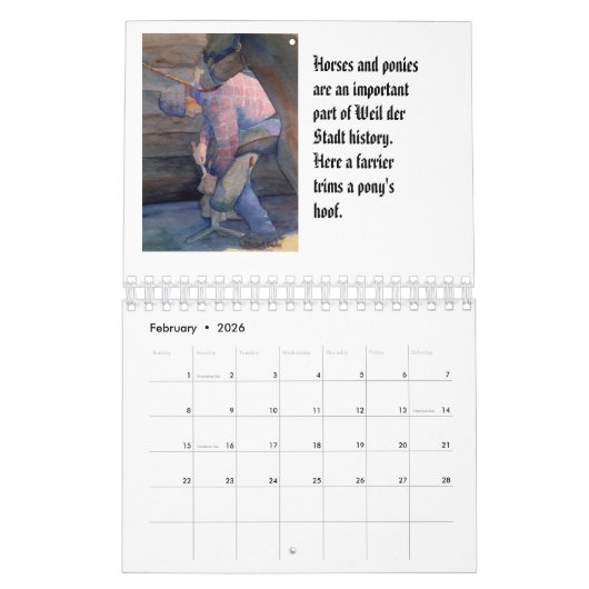 Waterverf schilderijen van Duitse landschappen Age Kalender (Feb 2026)