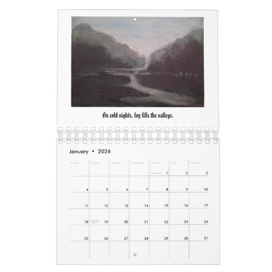 Waterverf schilderijen van Duitse landschappen Age Kalender (Jan 2026)