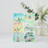 Waterverf schilderijen voor luchtvogels briefkaart (Staand voorkant)