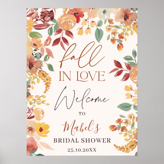 Waterverf Schildering Bruiloft Welcome Poster (Voorkant)