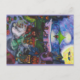 Waterverf Schildering Reis Eros Leeuwin Piramide Briefkaart