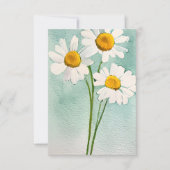 Waterverf schilderkamille witte bloem bedankkaart (Voorkant)