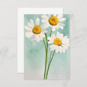 Waterverf schilderkamille witte bloem bedankkaart (Voorkant / Achterkant)