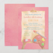 Waterverf Schilderkunst Kids Verjaardagsfeest Kaart (Voorkant / Achterkant)