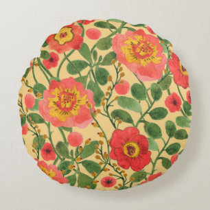 Waterverf schilderretro floral naadloos patroon rond kussen