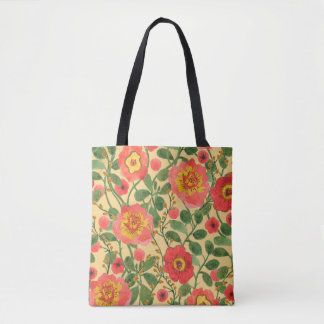 Waterverf schilderretro floral naadloos patroon tote bag