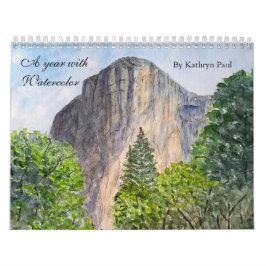 Waterverf schildert muurkalender kalender