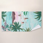 Waterverf schildert naadloos patroon met hawaï badhanddoek (Badhanddoek)