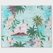 Waterverf schildert naadloos patroon met hawaï cadeaupapier (Vlak)