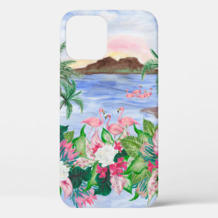 Waterverf schildert naadloos patroon met hawaï Case-Mate iPhone case