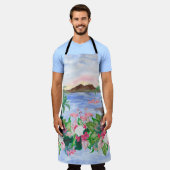 Waterverf schildert naadloos patroon met hawaï schort (Gedragen)