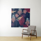 Waterverf schildert naadloos patroon met rode leeu wandkleed (In Situ (horizontaal))