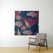 Waterverf schildert naadloos patroon met rode leeu wandkleed (In situ)