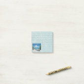 Waterverf schildert post-it merkt Okinawa Shore op Post-it® Notes (Op bureau)