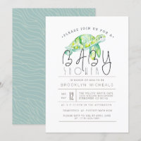 Waterverf schildpad | Aquatisch Baby shower