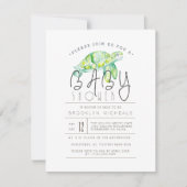 Waterverf schildpad | Aquatisch Baby shower Kaart (Voorkant)