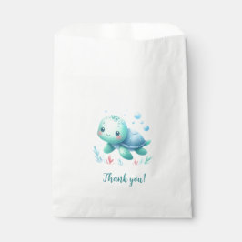 Waterverf schildpad baby shower bedankzakje