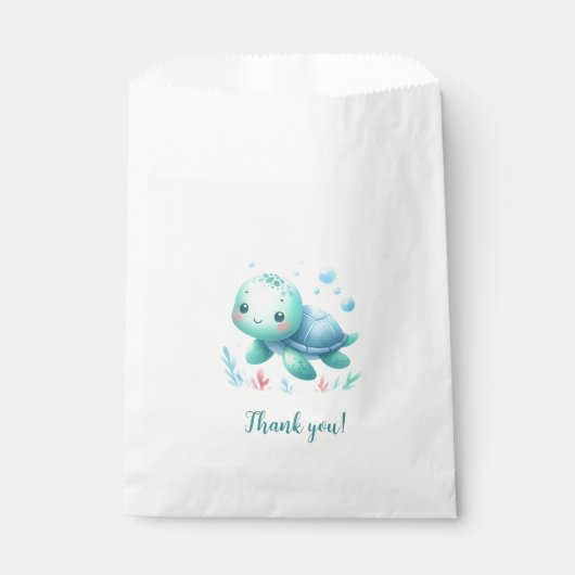 Waterverf schildpad baby shower bedankzakje (Voorkant)