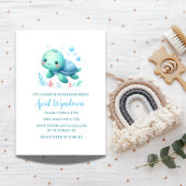 Waterverf Schildpad Baby shower onder het Zee Kaart