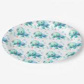 Waterverf schildpad baby shower papieren bordje (Gekanteld)