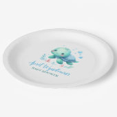 Waterverf schildpad baby shower papieren bordje (Gekanteld)