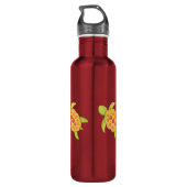 Waterverf schildpad: drinken flesje waterfles  (Achterkant)