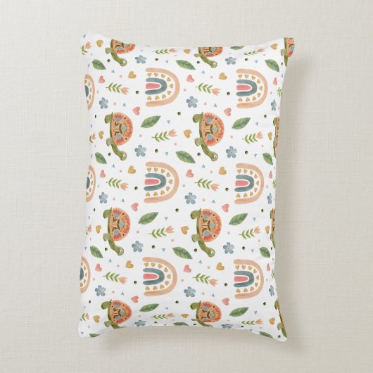  Waterverf schildpad en regenboogpatroon Accent Kussen (Achterkant (Verticaal))