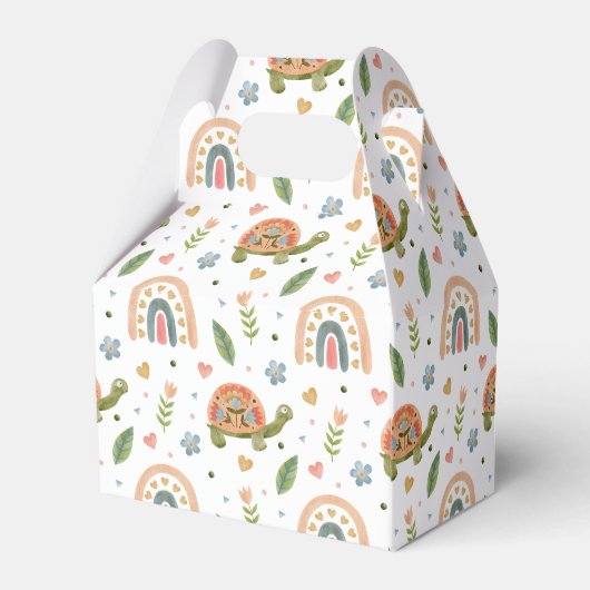 Waterverf schildpad en regenboogpatroon Bedankdoosjes (Achterkant)