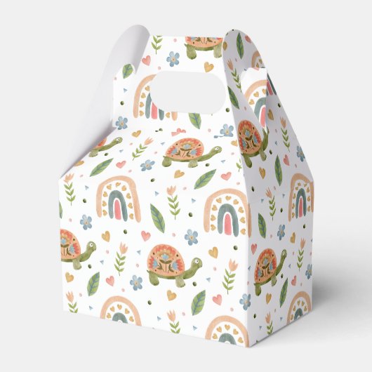 Waterverf schildpad en regenboogpatroon Bedankdoosjes (Voorkant Zijde)