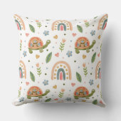 Waterverf schildpad en regenboogpatroon Kussen (Voorkant)
