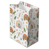  Waterverf schildpad en regenboogpatroon Medium Cadeauzakje (Achterkant Gekanteld)