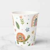 Waterverf schildpad en regenboogpatroon Papieren Bekers (Achterkant)